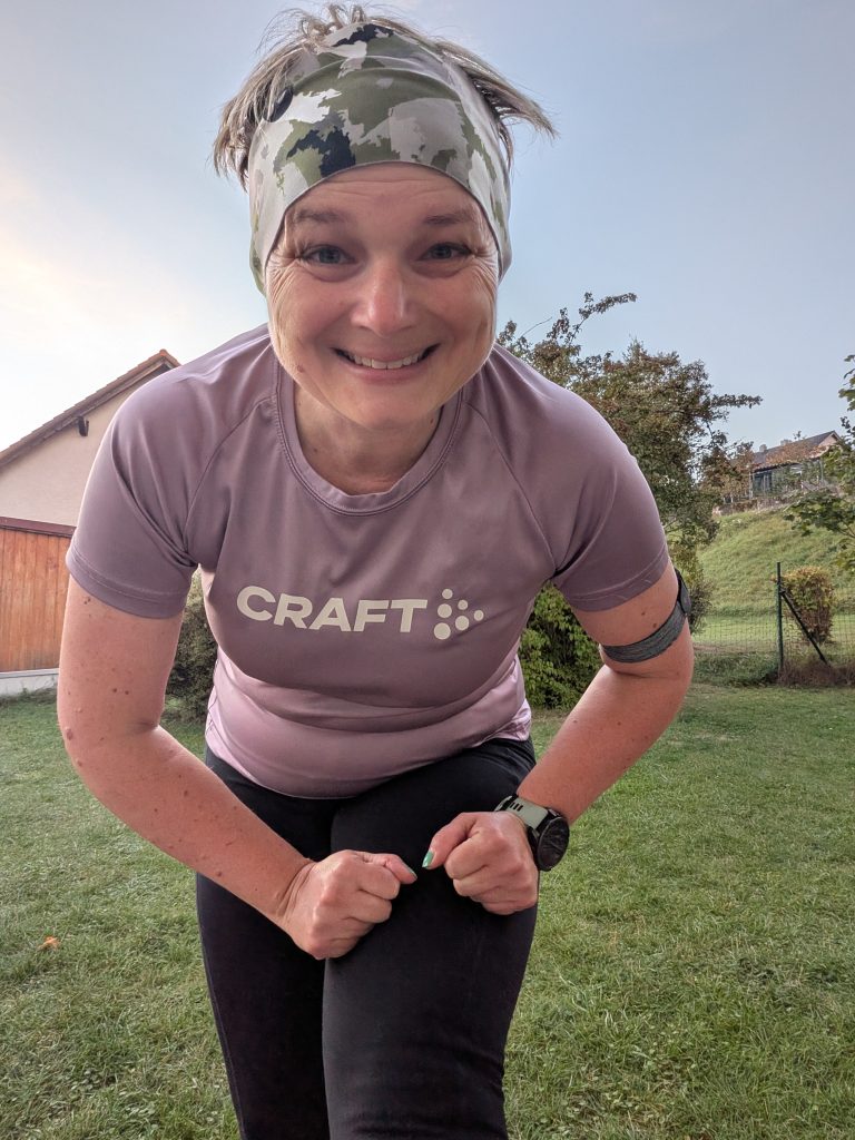 Jasmin nach ihrem morgendlichen Lauftraining